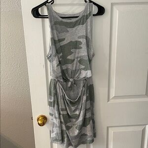 Aerie Green and Gray Camouflage Mini Dress